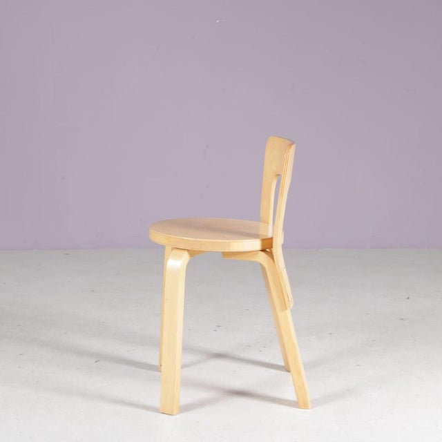 Wood Pine Wood Model 65 Chair from Alvar Aalto, 1950s For Sale - Image 7 of 7