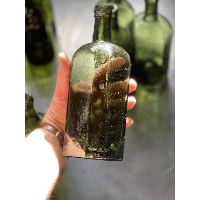 Bubbled Glass Water Bottles, France, 1925, Set of 17 For Sale - Image 4 of 14