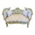French Style Sky Blue Settee For Sale