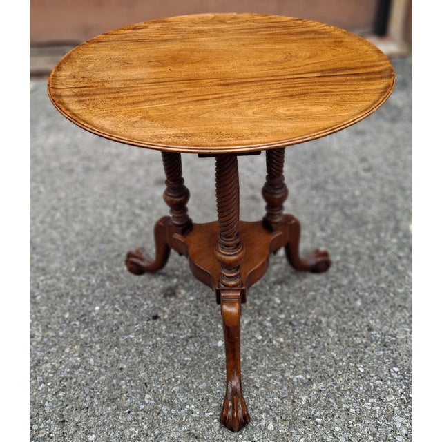 Early 20th Century Chippendale Style Mahogany Round Tea Table For Sale - Image 4 of 12