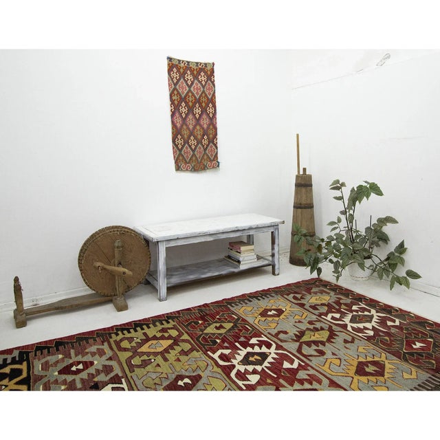 Vintage Turkish Konya Kilim Rug For Sale In Los Angeles - Image 6 of 7