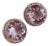 24 Ct Round Natural Pink Amethyst Earrings 18 Karat White Gold Post Backs For Sale
