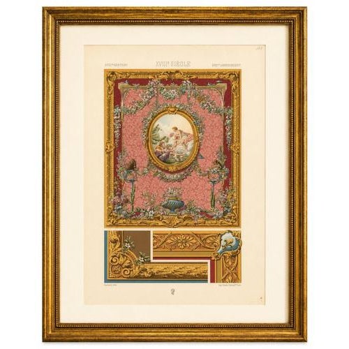 Title: louis xvi floral decorative panel chromolithograph by albert racinet, paris, c. 1873 : an exquisite original...