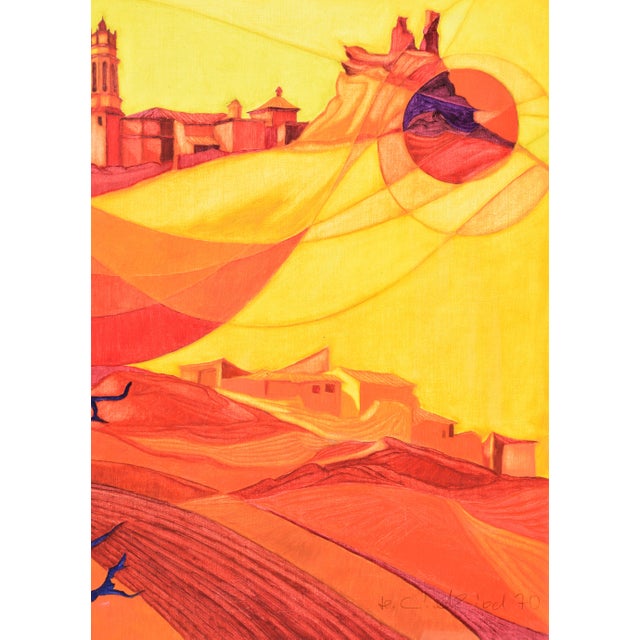 Hermann Schmidt-Schmied, La Fresneda, 1970, Oil Painting on Canvas, Framed For Sale - Image 7 of 9