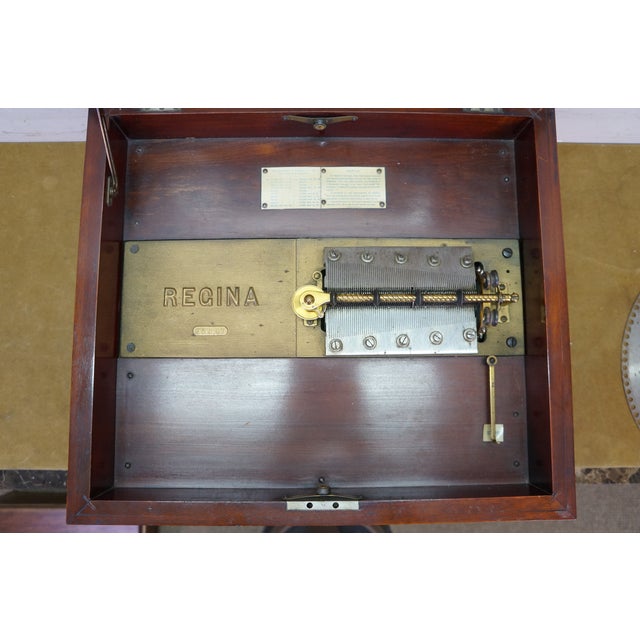 Antique Regina Double Comb 15.5" Music Box Player & 46 Records For Sale - Image 11 of 18