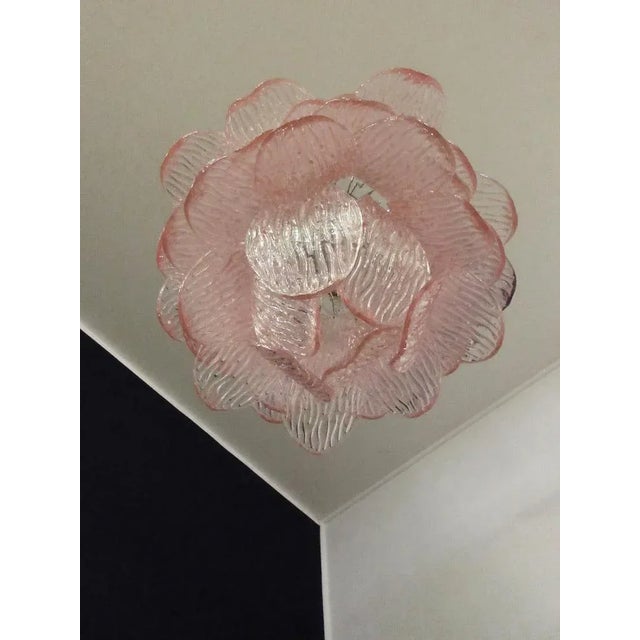 Vintage Italian Murano Glass Chandelier with 38 Pink Glasses For Sale - Image 9 of 18