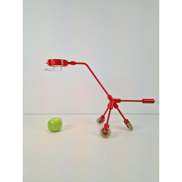 Red Dog Kila Table Lamp on Wheels by Harry Allen for Ikea, 2000s For Sale - Image 6 of 8