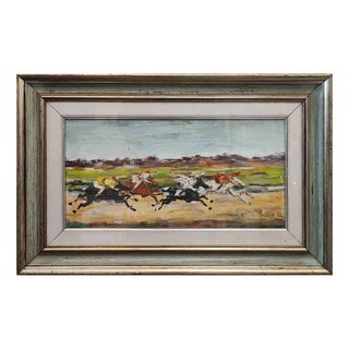 After Antonio Bertone, Spring Race, 1979, Oil Painting on Canvas For Sale