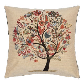 Tree of Dreams Woven Cushion With Feather Filler - 42x42cm (17"x17") For Sale