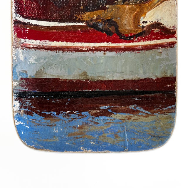 Textile "Le Port De Marseille" Original Custom Painted Plate Installation - Set of 4 For Sale - Image 7 of 16