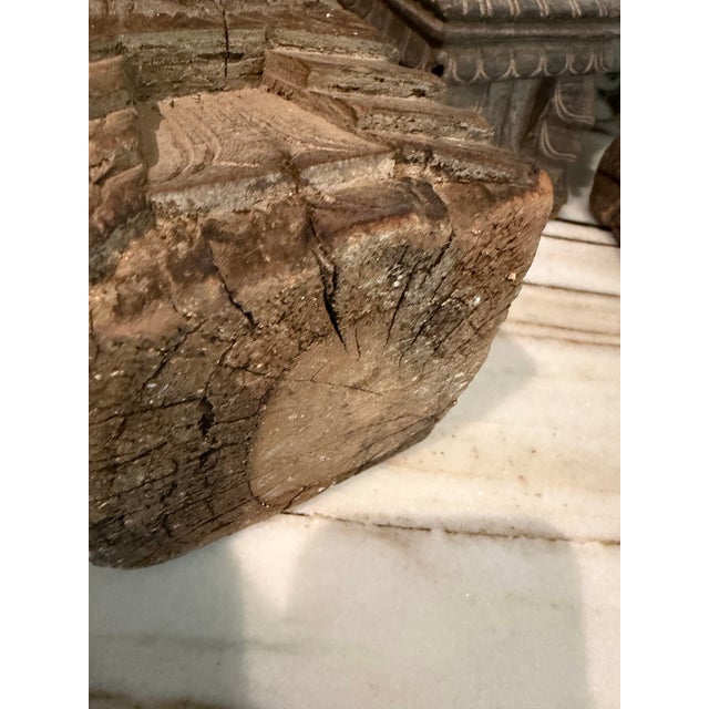 Deepam Carved Fruitwood Stand, S/3 For Sale - Image 4 of 6