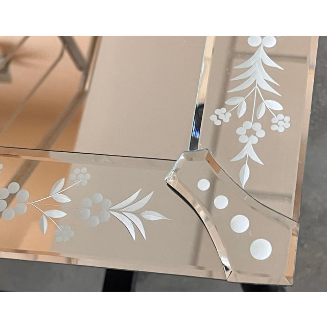 Glass New Venetian Mirror with Crest For Sale - Image 7 of 18