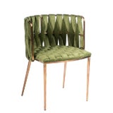 Modern Milano Green and Gold Dining Chair For Sale