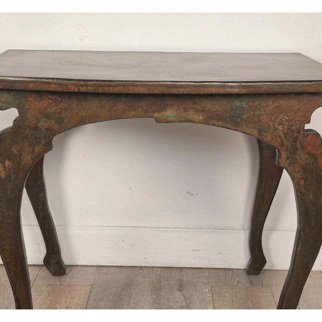 John Wheatman Custom Copper Top Table With Antique Legs For Sale - Image 4 of 12