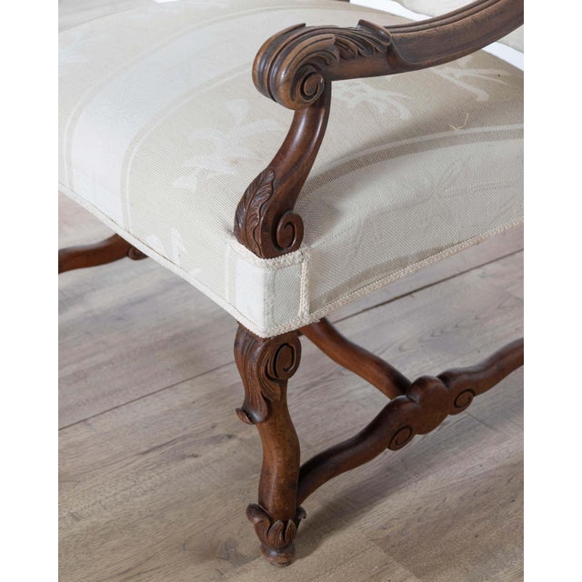 Mid 20th Century Pair of Large Louis XIII Style Carved Oak Armchairs For Sale - Image 9 of 12