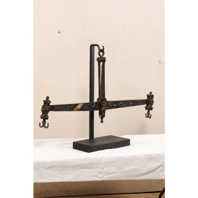 Mid 20th Century Mid 20th Century French Mercantile Iron Scale on Stand For Sale - Image 5 of 12