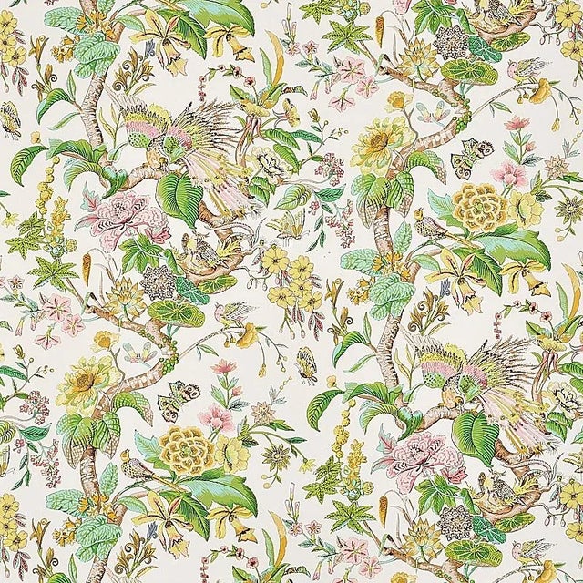 Sample - Schumacher Cranley Garden Fabric in Pink For Sale