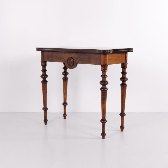 Games Table in Polished Mahogany with Brass Mounts, 1860s For Sale - Image 3 of 11