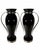 1980s Italian Black Glass and Stainless Steel Vases - A Pair For Sale - Image 5 of 8