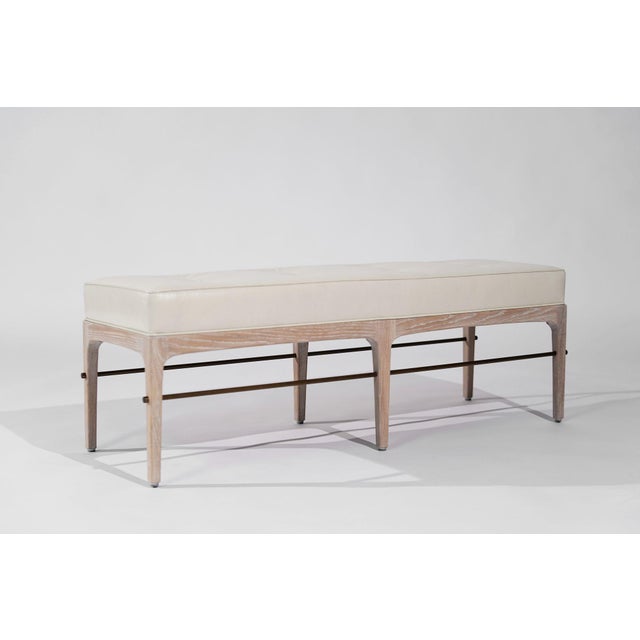 Carlos Solano-Granda Carlos Solano-Granda Linear Bench in Limed Oak and Bronze Series 60 For Sale - Image 4 of 18