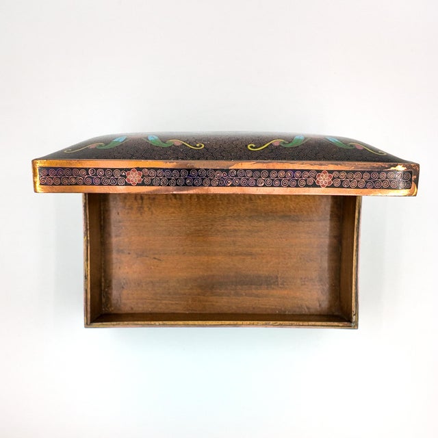 Cloisonné Enamel Box With Floral and Scrollwork Decoration, Late 19th to Early 20th Centur For Sale - Image 11 of 13