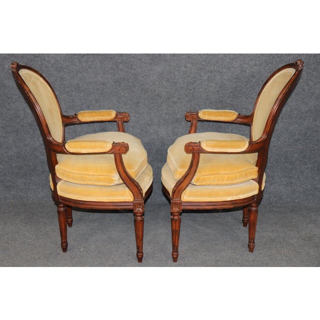 1920s Pair Louis XVI Style French Armchairs For Sale - Image 5 of 13