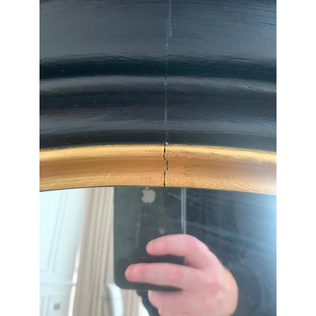 Circular Black Convex Regency Style Mirrors, England, 1890s, Set of 2 For Sale - Image 9 of 10