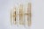 Hollywood Regency 3 Luxury Wall Lights in Art Deco Revival Style Set of 3 Brass, Gold-Plated Crystal Glass Rods with Cut...