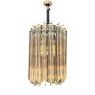 Vintage Murano Glass Prism Ceiling Lamp in the style of Venini, Venice, Italy, 1970s For Sale