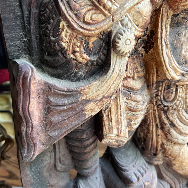 Antique Wooden Goddess Statue For Sale - Image 4 of 8