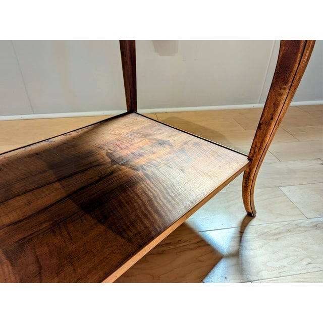 Brown Antique French Walnut Step Down Side Table With Shelf For Sale - Image 8 of 10