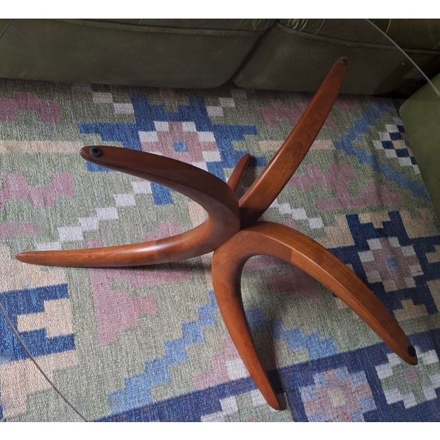 Mid-Century Danish Coffee Table in Teak with Circular Glass Top, 1960s For Sale - Image 6 of 11