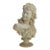 Italian Classical Carved Alabaster Bust of a Maiden With Flowers by P. Bazzanti For Sale