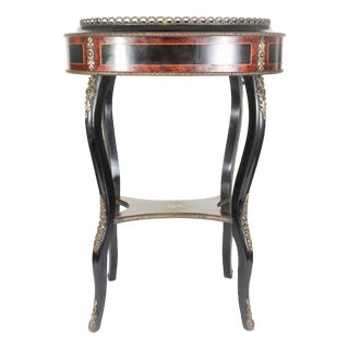 French Planter or Side Table in Aboyna with Inlay For Sale