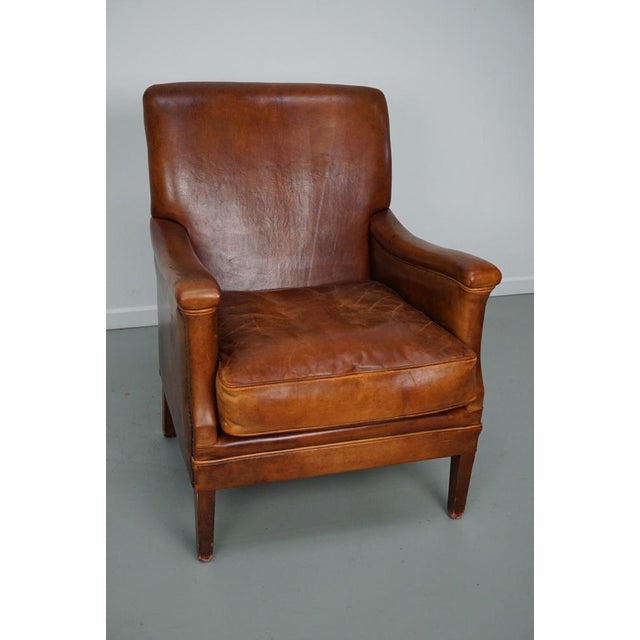 Vintage Dutch Cognac Leather Club Chair, 1970s For Sale - Image 4 of 15
