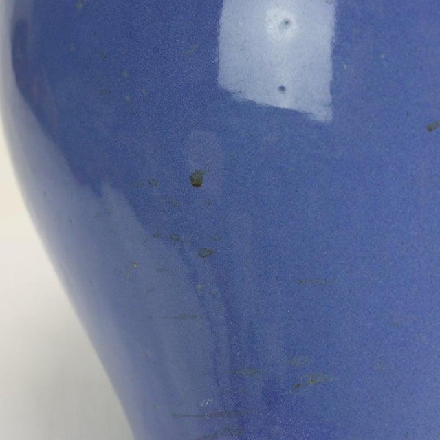Large Antique Zanesville Blue Art Pottery Floor Vase C1930 For Sale - Image 12 of 14