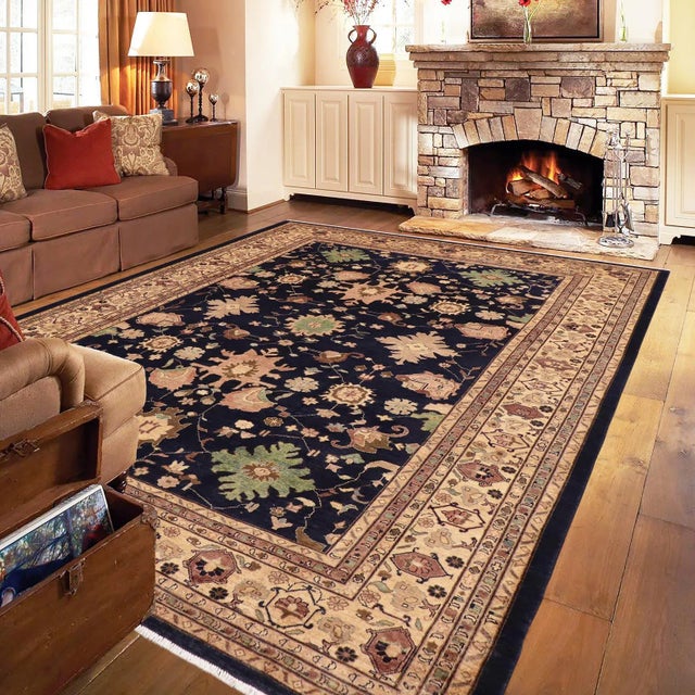 This magnificent Persian-influenced Turkish hand-knotted rug is made by skilled artisans who have the ability to create...
