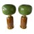Contemporary Pair of Brass and Green Murano Glass Bulb Shade Lamps, Italy For Sale