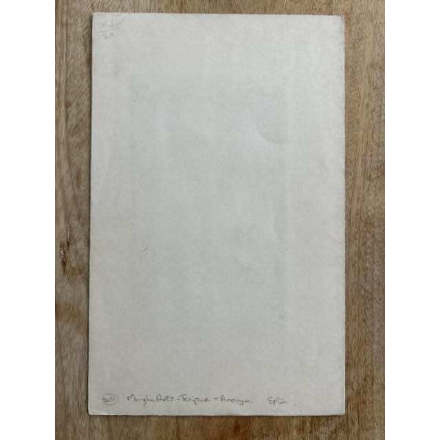 Vintage Indian Mugal Violet Art Flower Painting For Sale - Image 9 of 9