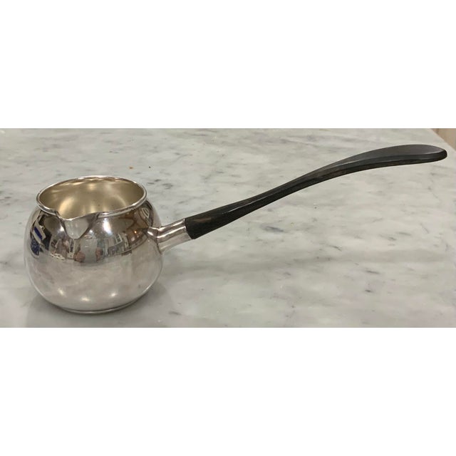 Hotel Silver Brandy or Cognac Warmer / Saucepan by Bernard Rice’s Sons. Also Elegant Serving Piece for Melted Butter or Gourmet Sauces.Vintage Barware For Sale In New Orleans - Image 6 of 11
