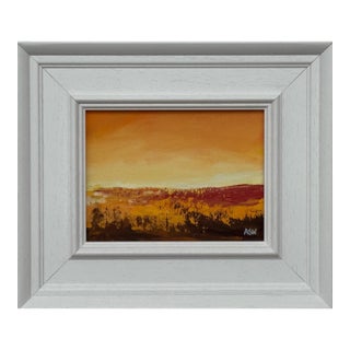 Golden Hour - Miniature Abstract Landscape Art by Contemporary British Artist 2025 For Sale