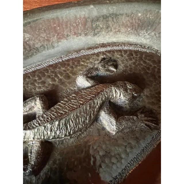 1930s Vintage Brass Bowl with Raised Salamander, 1930s For Sale - Image 5 of 9