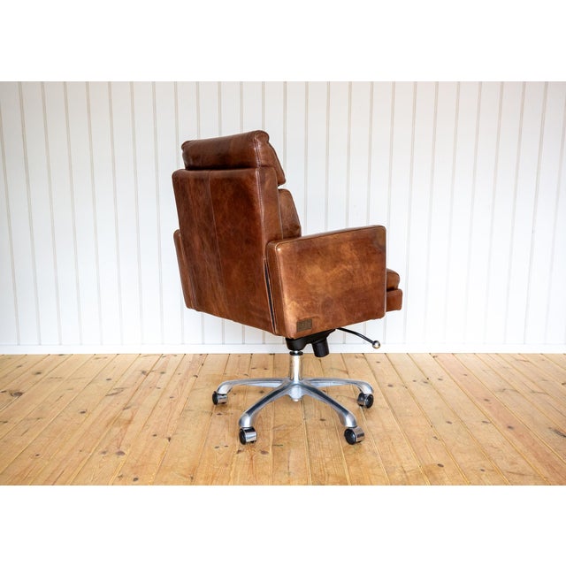 Leather Executive Desk Swivel Chair in Cigar Leather by Timothy Oulton for Halo, 2010s For Sale - Image 10 of 18