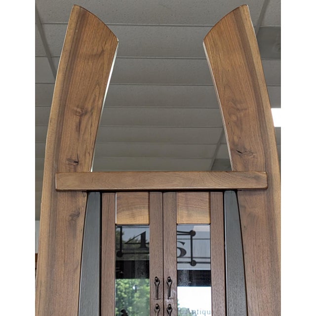 1990s Rare Rick Brunner Live-Edge Walnut Curio Cabinet For Sale In Atlanta - Image 6 of 17
