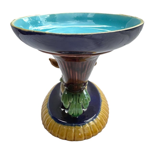 19th Century A Minton Majolica Stag's Head Small Taza in Cobalt Blue, English, Ca. 1868 For Sale - Image 5 of 8