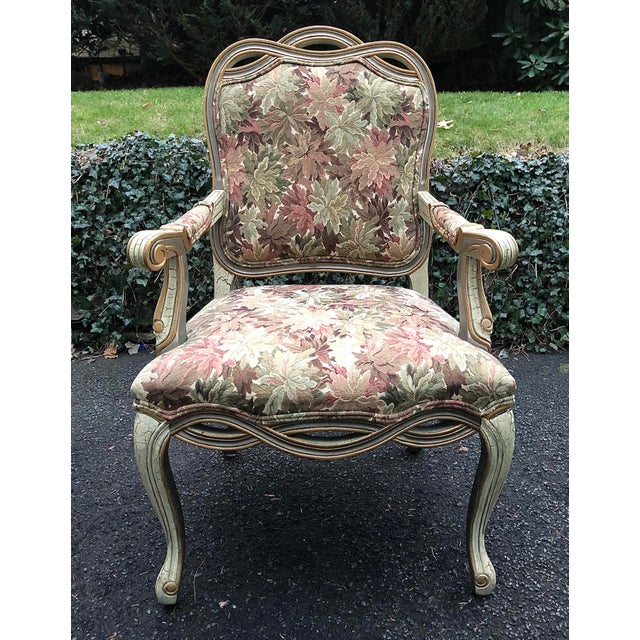French Country Painted Bergere. Chair Chairish