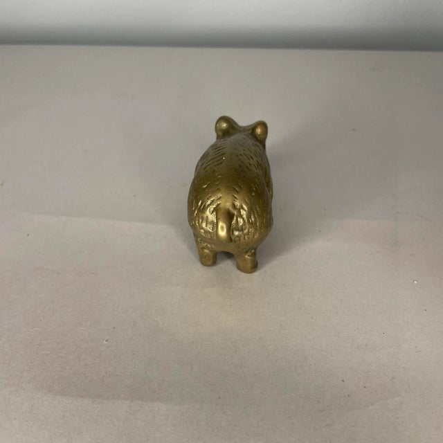 Figurative Vintage Brass Pig Figurine For Sale - Image 3 of 6
