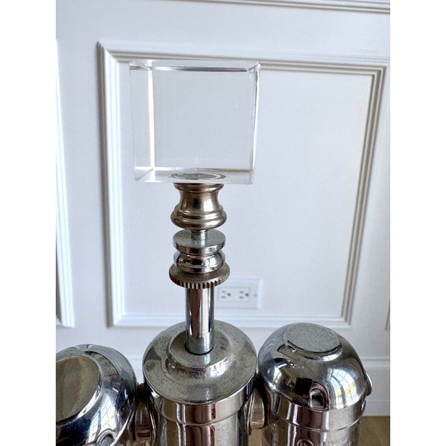 Signed Sculptural Stacked Lucite Table Lamps, Intentional Asymmetrical Pair, 1970s For Sale - Image 10 of 12