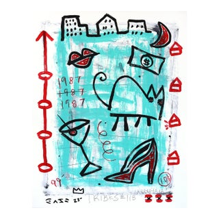 Heel Me Up - Original Pop Street Art Acrylic Painting on Newspaper by Gary John For Sale