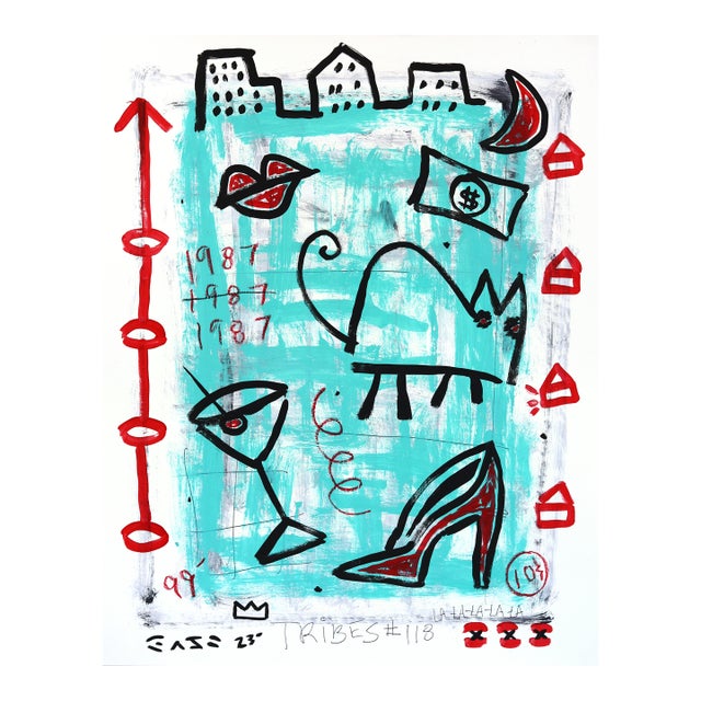 Heel Me Up - Original Pop Street Art Acrylic Painting on Newspaper by Gary John For Sale
